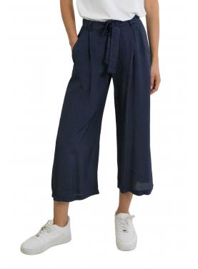 Pantalone cropped in viscosa con fascia  "Iris"